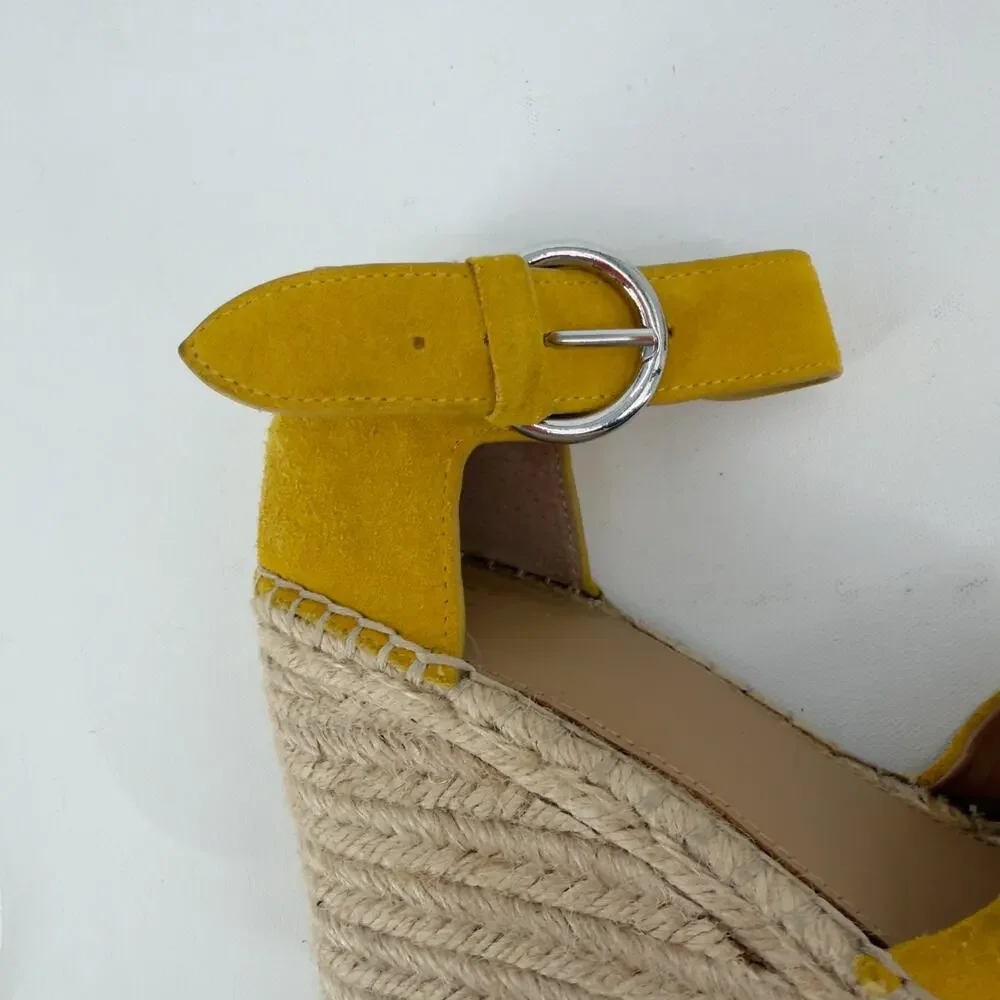 Marc Fisher LTD Aladia Espadrille Platform Wedge Sandals size 8.5 Suede Mlaidia7